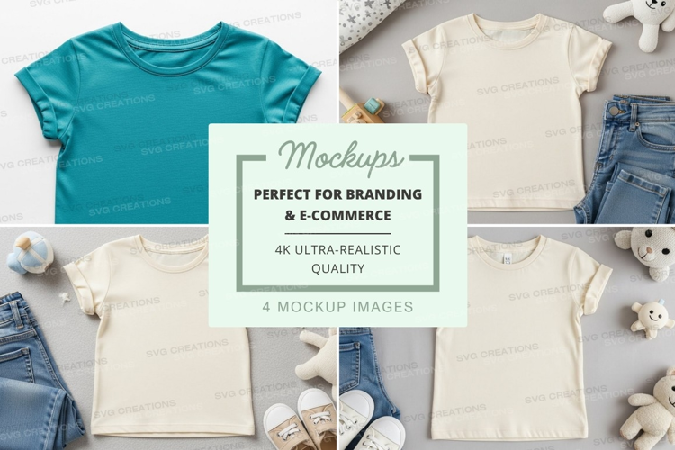 Mockup of children's clothing items