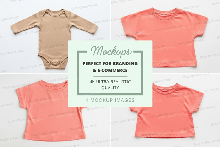 Mockup: collection of baby clothes
