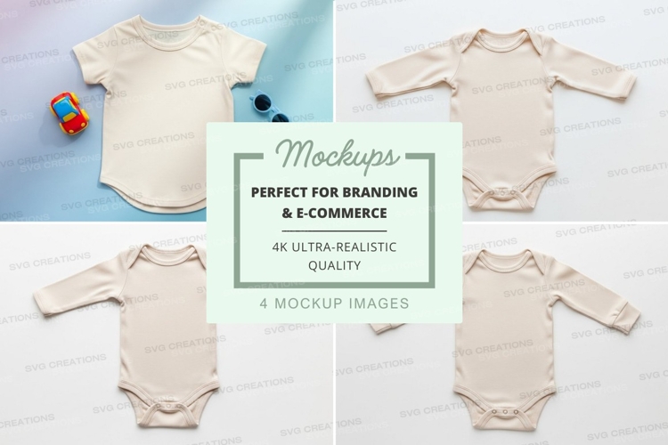 Mockup: baby onesies collection