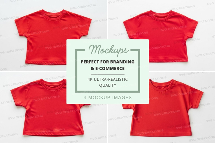 Mockup of red t-shirts
