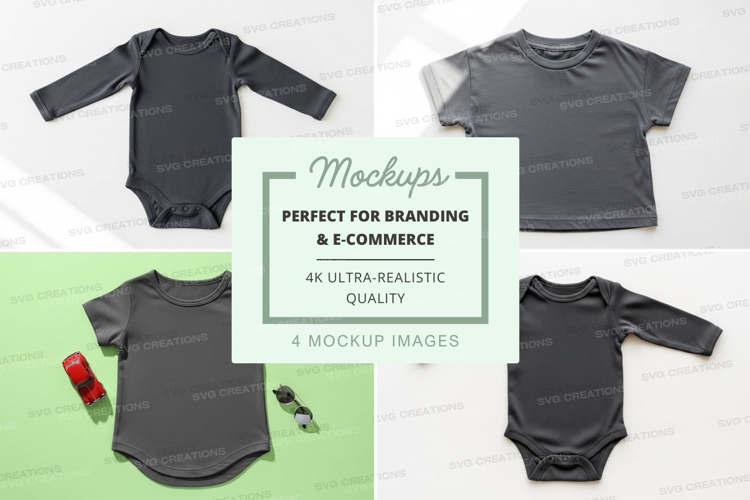 Mockup collection of baby clothing
