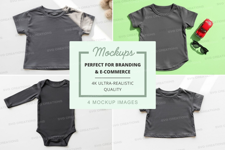 Mockup collection of baby clothing