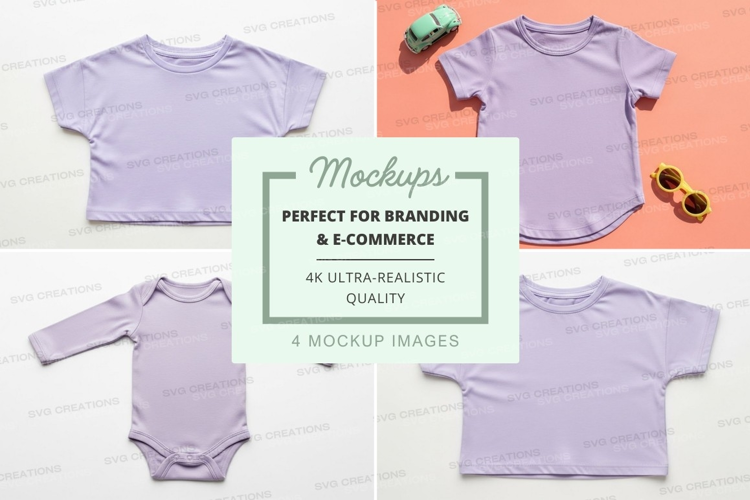 Mockup: collection of baby clothes