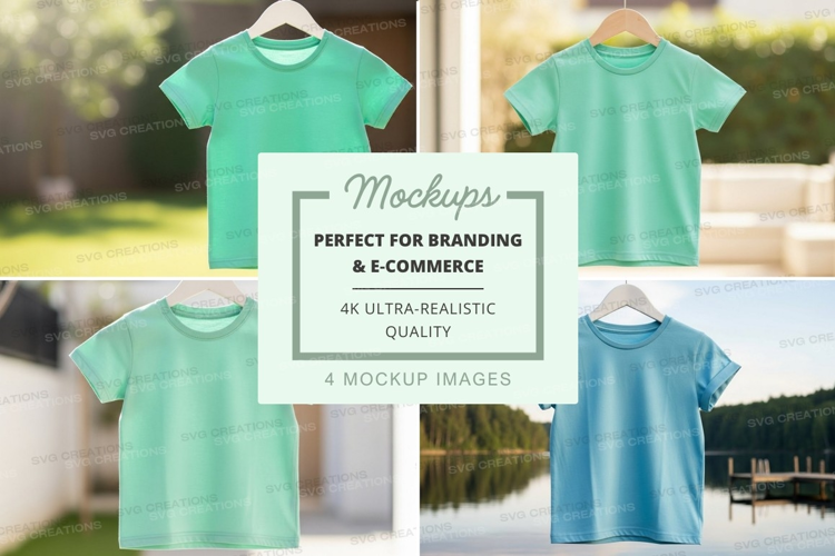 Mockup: assorted t-shirts in pastel colors