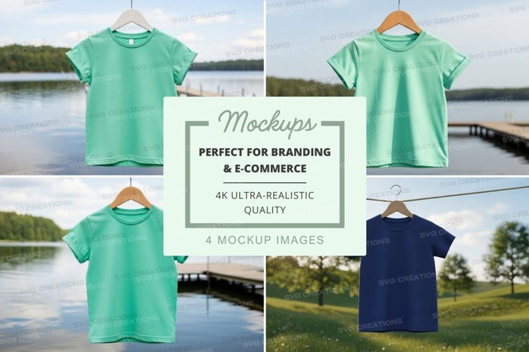 Mockup: t-shirts by the lake