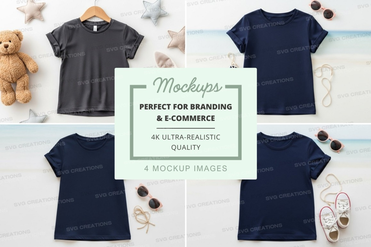 Mockup collection of children's t-shirts