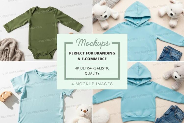 Mockup: baby clothing and accessories