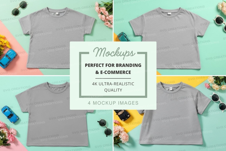 Mockup collection of gray t-shirts