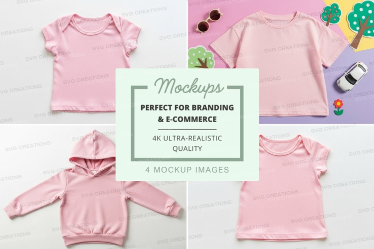 Mockup: pink children's clothing collection
