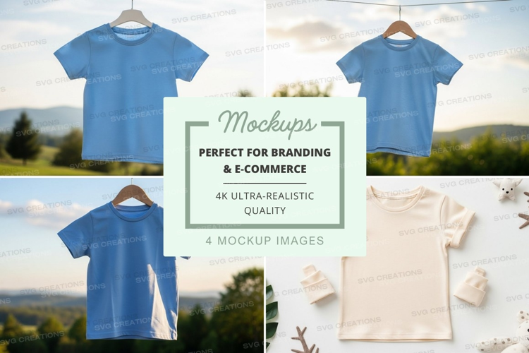 Mockup of children's t-shirts