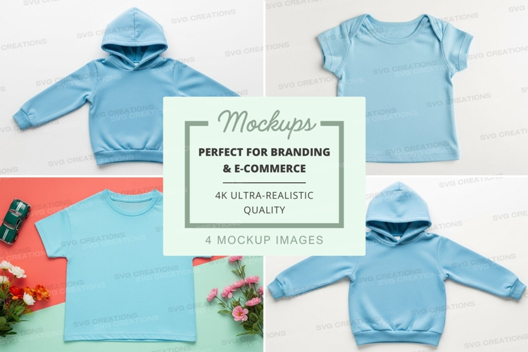 Mockup collection of baby clothing