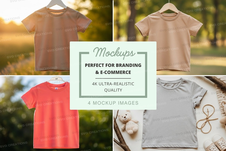 Mockup: collection of t-shirts in various colors