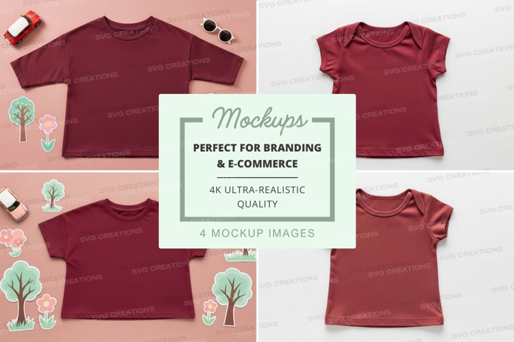 Mockup: collection of baby t-shirts
