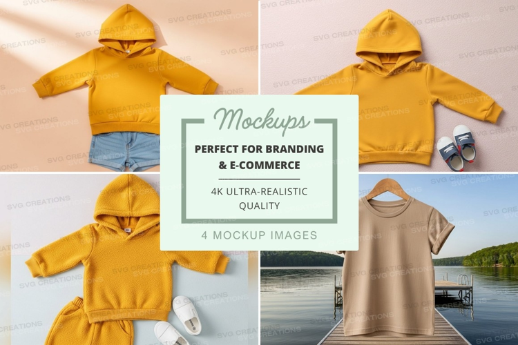 Mockup: cozy kids' outfit collection
