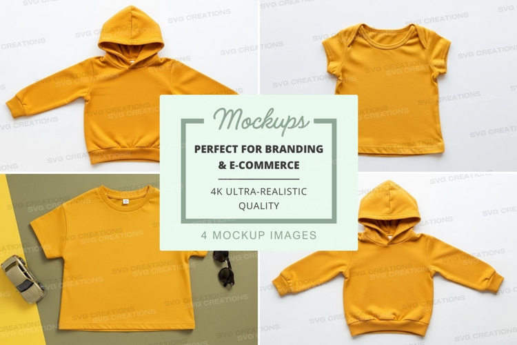 Mockup: mustard yellow garments collection