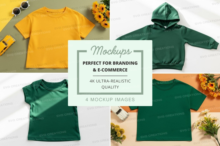 Mockup collection of kids' clothing