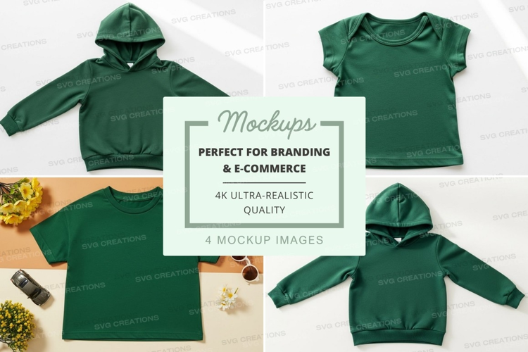 Mockup collection of green tops