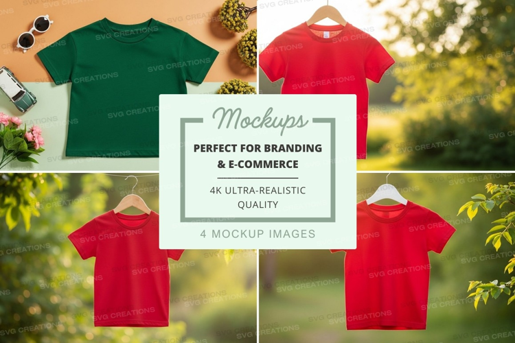 Mockup of t-shirts in various scenarios