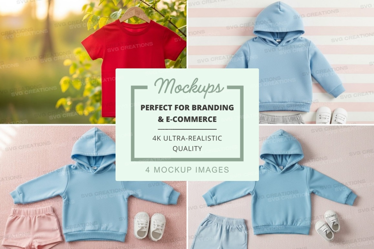 Mockup collection of children's clothing