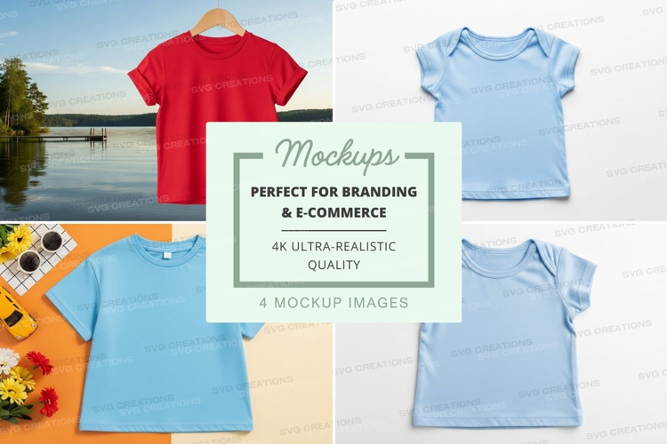 Mockup: collection of children's t-shirts