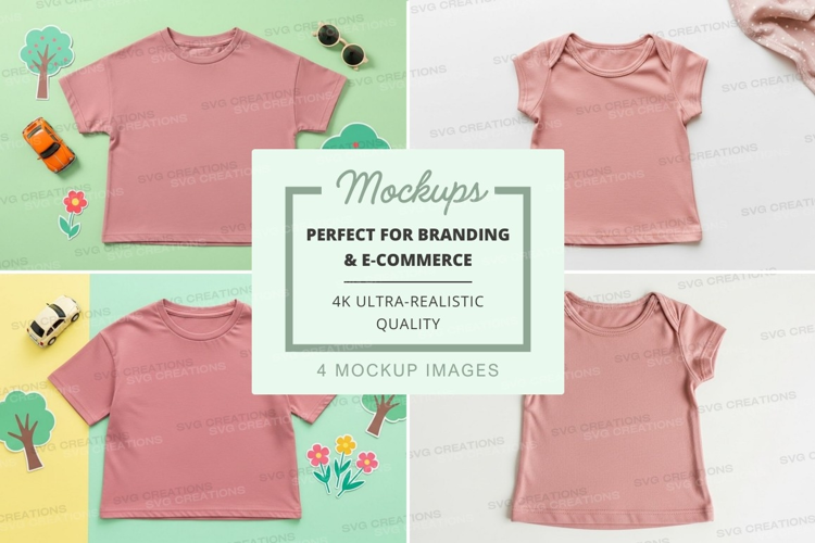 Mockup collection of pink t-shirts