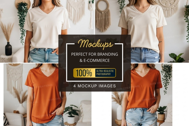 White Tshirt Mockup Image 14