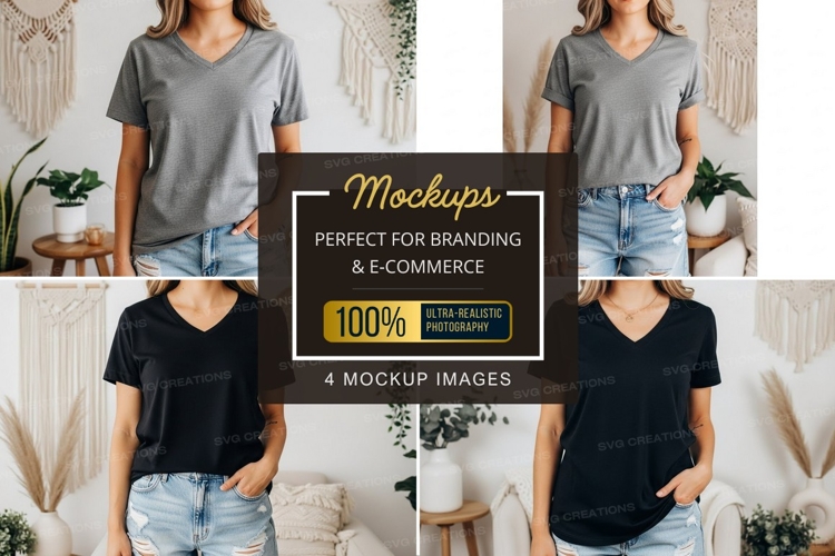 Black Tshirt Mockup Image 7