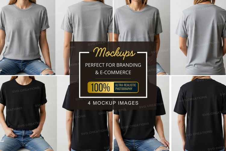 Black Tshirt Mockup Image 5