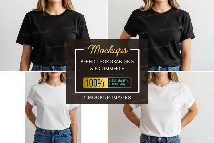 Black Tshirt Mockup Image 23