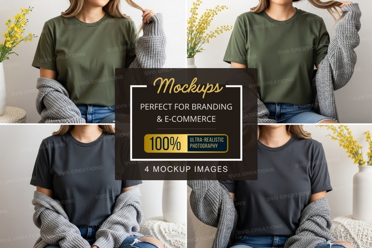 Black Tshirt Mockup Image 19