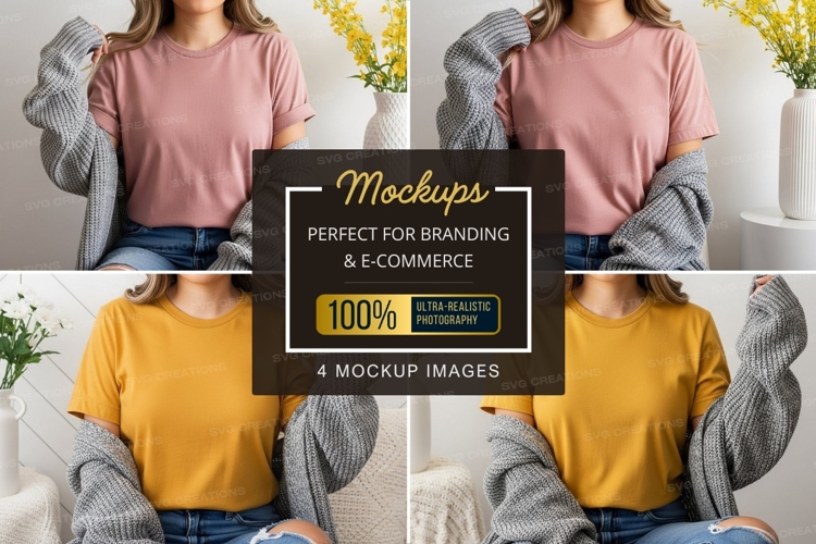 White Tshirt Mockup Image 22