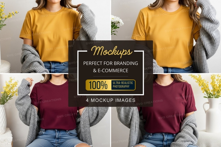 White Tshirt Mockup Image 21