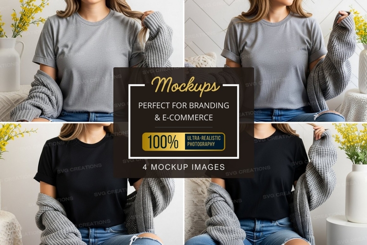 Black Tshirt Mockup Image 9