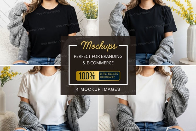 Black Tshirt Mockup Image 18