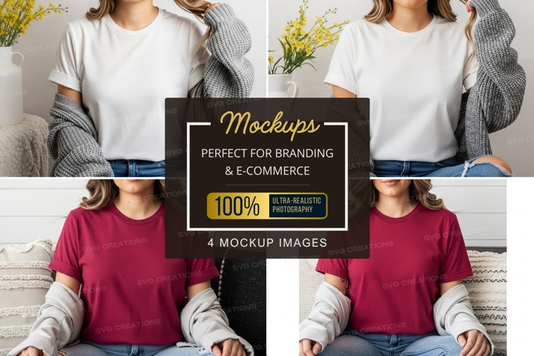 White Tshirt Mockup Image 23