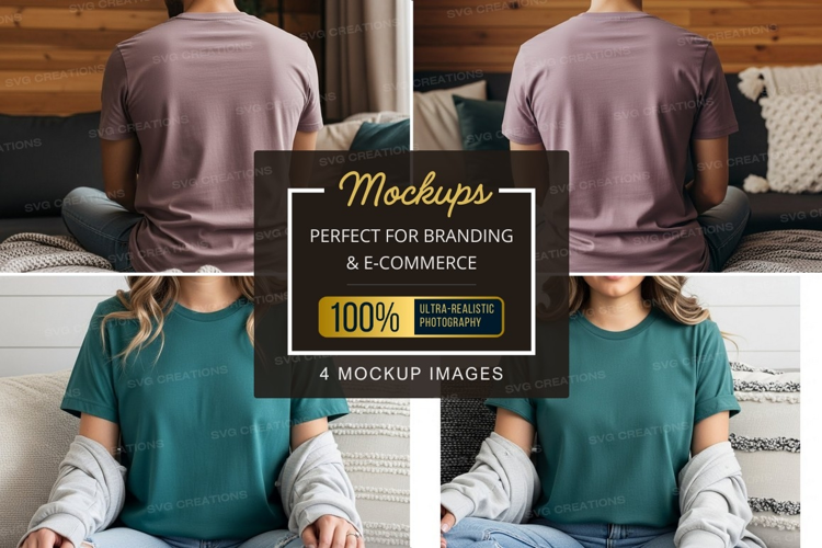 Family bonding t-shirt mockup