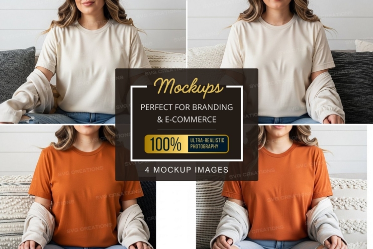 White Tshirt Mockup Image 21