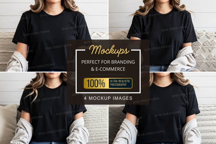 Black Tshirt Mockup Image 17