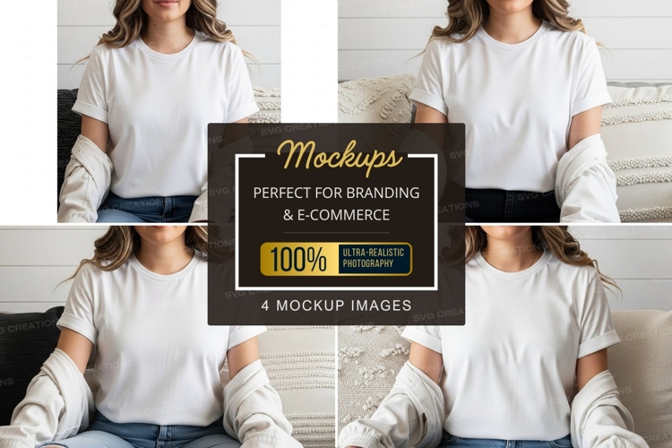 White Tshirt Mockup Image 19