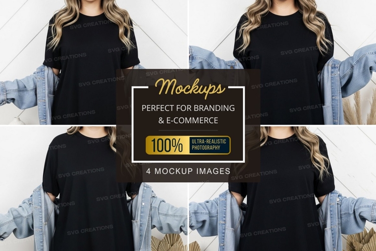 Black Tshirt Mockup Image 16