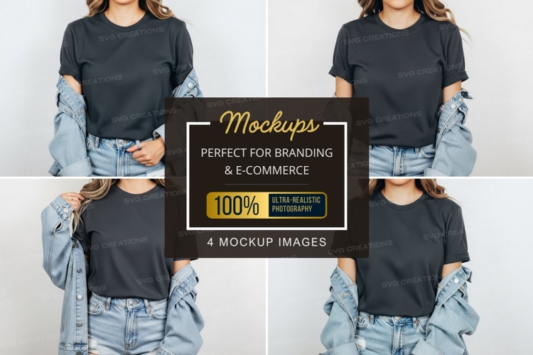 Black Tshirt Mockup Image 15