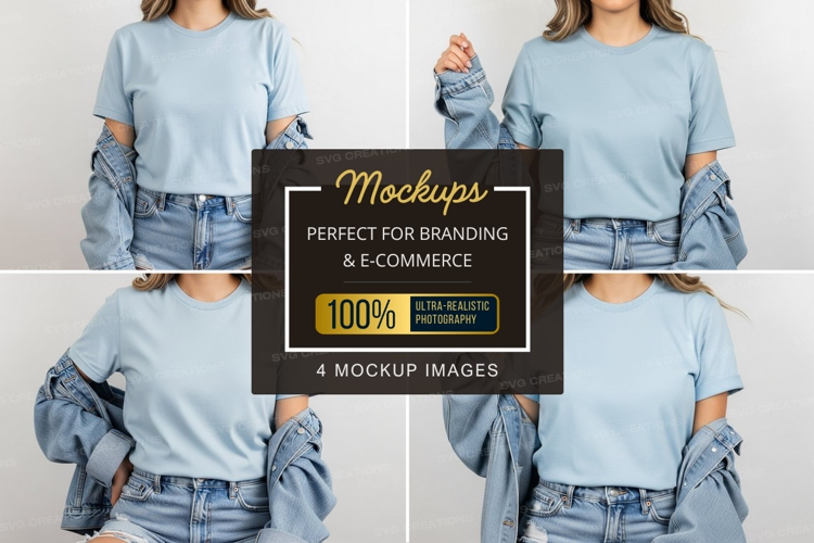 Blue t-shirt mockup