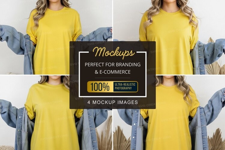 Yellow t-shirt mockup example image 1