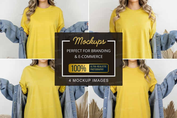 Yellow t-shirt mockup