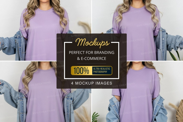 Purple t-shirt mockup