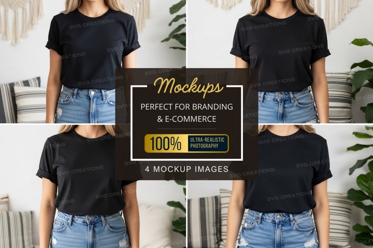 Black Tshirt Mockup Image 13