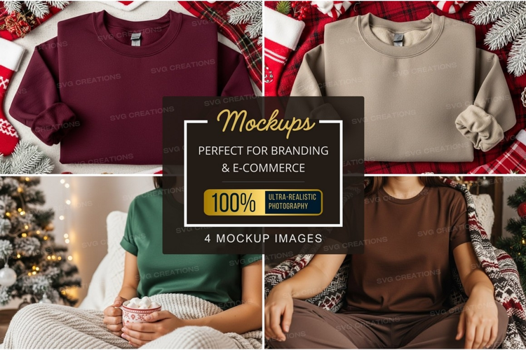 Cozy christmas t-shirt mockup