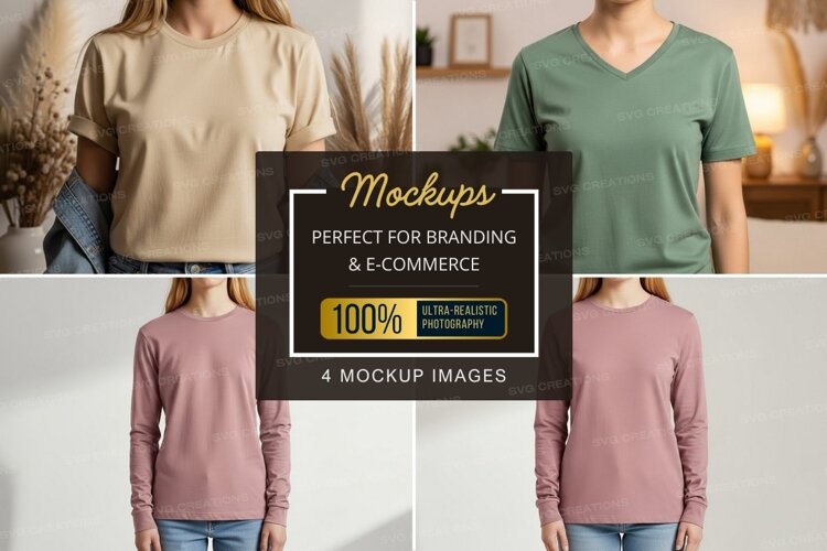 T-shirt mockup collection example image 1