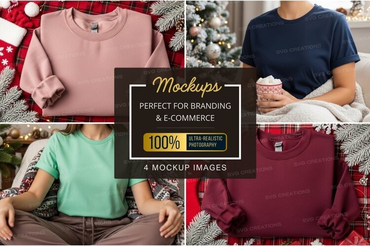 Cozy christmas t-shirt mockup example image 1