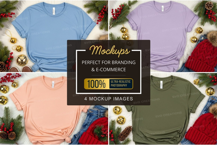 Christmas themed t-shirt mockup